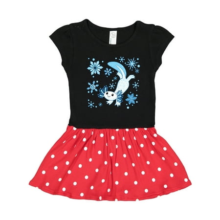 

Inktastic Ax-snow-lotl- Cute Winter Axolotl Gift Toddler Girl Dress