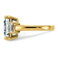 thumbnail image 3 of 14K Yellow Gold Ring Band Moissanite Octagon Emerald White Baguette, Size 9, 3 of 7