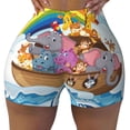 thumbnail image 2 of Balery Rainbow Animals on Noah's Ark Pantalones cortos de entrenamiento estampados para mujer, sin costuras, ajustados, para gimnasio, yoga, correr, deportes, ejercicio activo, fitness.-Small, 2 of 8