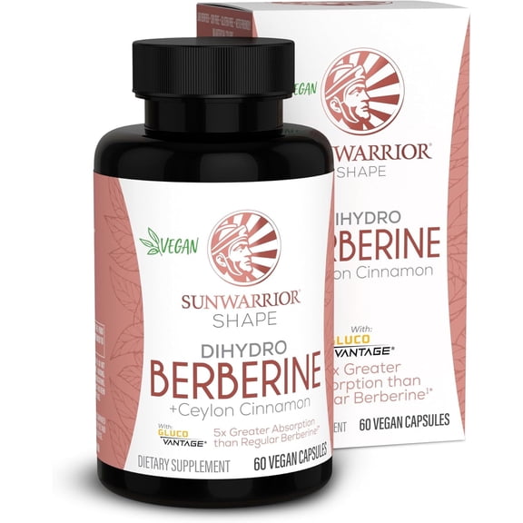 Sunwarrior Berberine with Ceylon Cinnamon Dietary Supplements, 60 Vegan Capsules