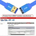 thumbnail image 4 of JSER Ultra Flat Slim USB 3.0 Type-A Male to USB3.0 A Female Cable Extension Blue 5Gbps for Disk SSD Camera Data, 4 of 9