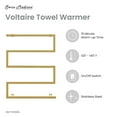 thumbnail image 3 of Voltaire 5-Bar Electric Towel Warmer in Brushed Gold, 3 of 10