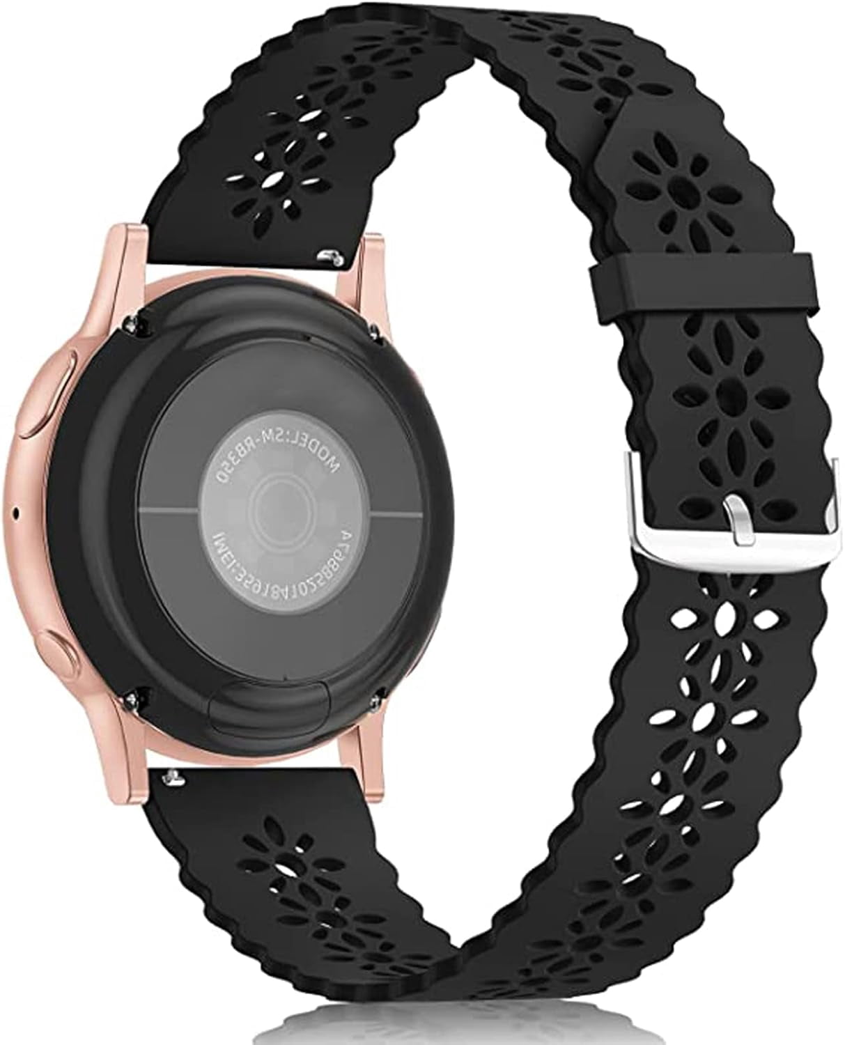 CRKMGS-Compatible with Spade & Co Health Smartwatch 4 bands, Silicone Lace Hollow-Out Watch Replacement Strap Compatible with Spade & Co Health Smartwatch 4 1.85 Inches
