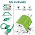 thumbnail image 6 of Fast Charger USB Adapter Charger with 6FT Micro USB Cable Fast Charging Android Charger, Braided Nylon Micro USB Cables for Samsung Galaxy, Android Devices, Green, 6 of 7