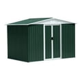 thumbnail image 6 of 8x6 Feet Green Metal Outdoor Garden Storage Shed with Apex Roof Aluminum Alloy Frame and Sliding Door for Secure Tool Equipment Storage, 6 of 6
