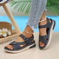 thumbnail image 3 of Rokment Comfortable Ortho Walking Sandals for Women Plantar Fasciitis Beach Summer Casual Leather Buckles Open Toe Memory Foam Non Slip Nursing Work Shoes Blue Size 6, 3 of 6