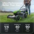 thumbnail image 5 of Greenworks 60V 17" Cordless Push Lawn Mower with 4.0Ah Battery and Charger, 5 of 14