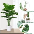 thumbnail image 4 of TEMOGU-Set of 2 Artificial Monstera Deliciosa Plants in Plastic Pots, Fake Tropical Palm Tree with Greenery Leaves Stems, 28 Inch Artificial Cheese Plant for Home Bathroom, Office, Windowsill Decor, 4 of 4