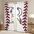 thumbnail image 2 of Homewish Cartoon Monogrammed R Black Out Curtains, White Red Baseball Curtains Pack of 2 (42x63 Each), Teens Kids Boys Girls Bedroom Curtains, Curtains and Drapes Decor, 2 of 6