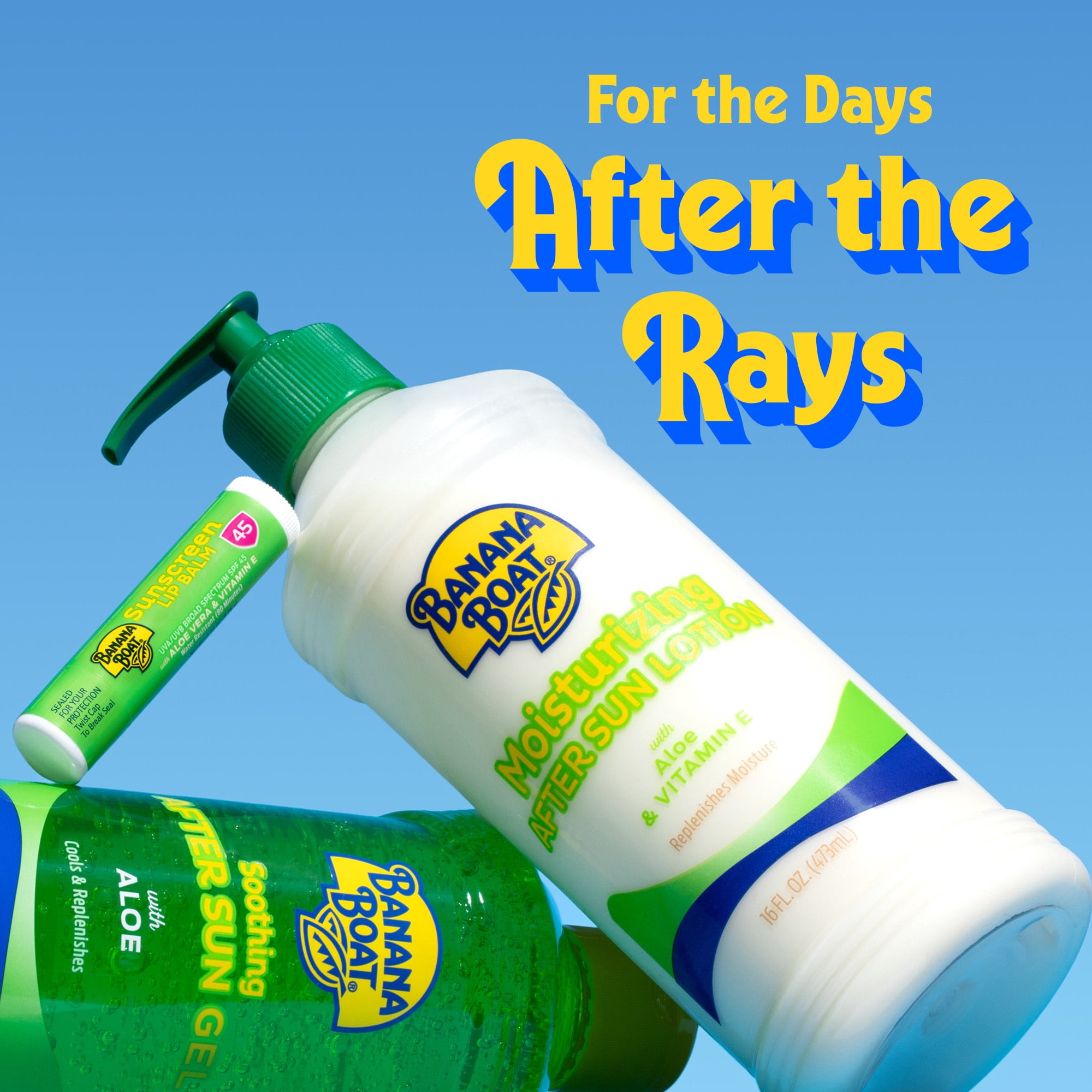 Banana Boat Soothing after Sun Aloe Gel for Sunburn Relief, All Skin After Sun Protection, 16 fl oz