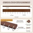 thumbnail image 2 of Key Hooks, Key Hooks for Wall Mounted with 12 Hooks, for Entryway, Bathroom, Hallway and Kitchen（Brown Color）, 2 of 3