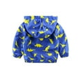 thumbnail image 2 of Toddler Kids Baby Boys Dinosaur Print Hooded Zipper Jacket Coat Outerwear, 2 of 2