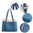 thumbnail image 3 of One-shoulder handbag casual ladies trend fabric solid color handbag Joker canvas handbag, 3 of 5
