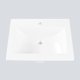 thumbnail image 1 of QinaQin Lavabo cuadrado semiempotrado de 21 x 17 pulgadas, lavabo cerámico blanco para baño con orificio para monomando, ideal para mueble de baño en espacios pequeños, 1 of 8