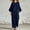 Navy plus size two piece set a1, variant on BRELIL Women Plus Size Two Piece Set Round Neck Batwing Sleeve Tops Wide Leg Pants Casual Loungewear Solid Boho Vacation Outfits Loose Travel Tracksuit, Navy L