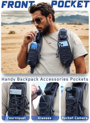 Voylla Molle Backpack Accessories Pouch of Curve Design Version, Tactical Backpack Strap Pouch Hiking Backpack Attachment Pack