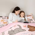 thumbnail image 5 of Homewish Funny Pet Cats Paws 7-Piece Twin Bedding,Kawaii Animal Bedding Comforter Set,Pink,Pink Reversible, 5 of 8