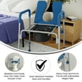 thumbnail image 5 of BizChair Blue Shower Commode Chair with Safety Rail, Height Adjustable Frame, Padded Seat & Armrests, Commode Pail with Lid, Fits Most Toilets, 5 of 17