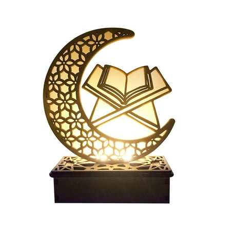 

Viugreum Ramadan Eid DIY Decorations Moon Ornament LED Night Light No Battery
