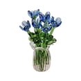 thumbnail image 2 of Mini Glass Flowers in Vase,Tiny Glass Flowers in Vase,Miniature Glass Flower with Vase for Women,Cute Small Glass Flower Bouquet for Home Office Table Decor,B, 2 of 3