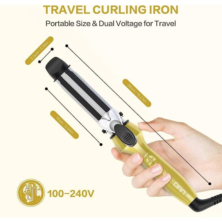 Travel Mini Curling Iron Titanium 1 inch Small Kids Curling Iron
