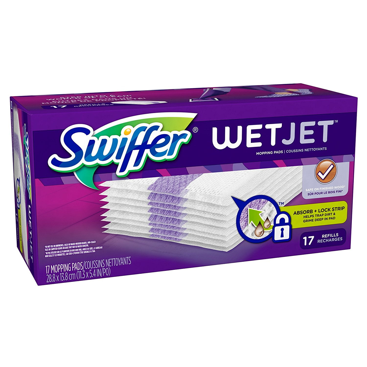 Swiffer Wetjet Hardwood Mop Pad Refills for Floor Mopping and Cleaning 24 Count 