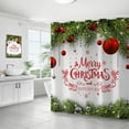 thumbnail image 3 of Christmas Shower Curtain Merry Xmas Holiday Backdrop Snowflakes Pine Trees Shower Curtains Sets Polyester Waterproof Fabric Washable Decorative Bathroom Curtain 72" x 72" with 12 Hooks, 3 of 6
