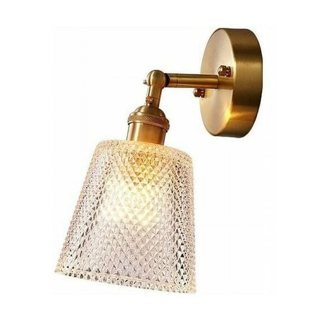 Lámpara de pared moderna con bola de cristal de cobre y latón, luz de pared para restaurante, sala de estar, baño, faros de noche para lectura junto a la cama, decoración de sala de estar E27 Edison