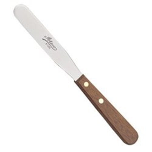 Wood Handle 4.5 Inch Ateco 1385 Offset Spatula with 4.5-Inch Stainless Steel Blade Natural