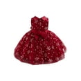 thumbnail image 2 of iiniim Toddler Baby Girls Christmas Dress Snowflake Print Wedding Party Dresses Special Occasion, 2 of 7