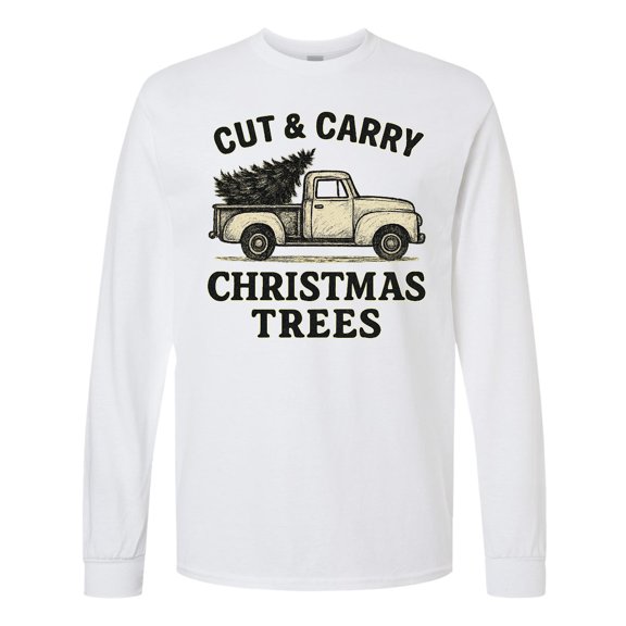 Inktastic Cut & Carry Christmas Trees Vintage Truck Long Sleeve T-Shirt