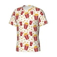 thumbnail image 3 of Yiaed Popcorn Print Mens Short Sleeve Tight Fit T-Shirt, Crewneck Casual Tee-Large, 3 of 5