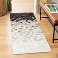thumbnail image 2 of SAFAVIEH Studio Leather Cherette Geometric Runner Rug, Ivory/Black, 2'3" x 7', 2 of 7