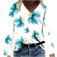 thumbnail image 1 of Hauts à Manches Longues pour Femmes Mode Décontractée Col en V Confortable Haut Imprimé T-Shirt Blouse Hauts Col en V pour Femmes Hauts Décontractés Mode pour Femmes Hauts à Manches Longues, 1 of 4