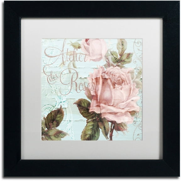Trademark Fine Art "Atelier De Roses" Canvas Art by Color Bakery White Matte, Black Frame