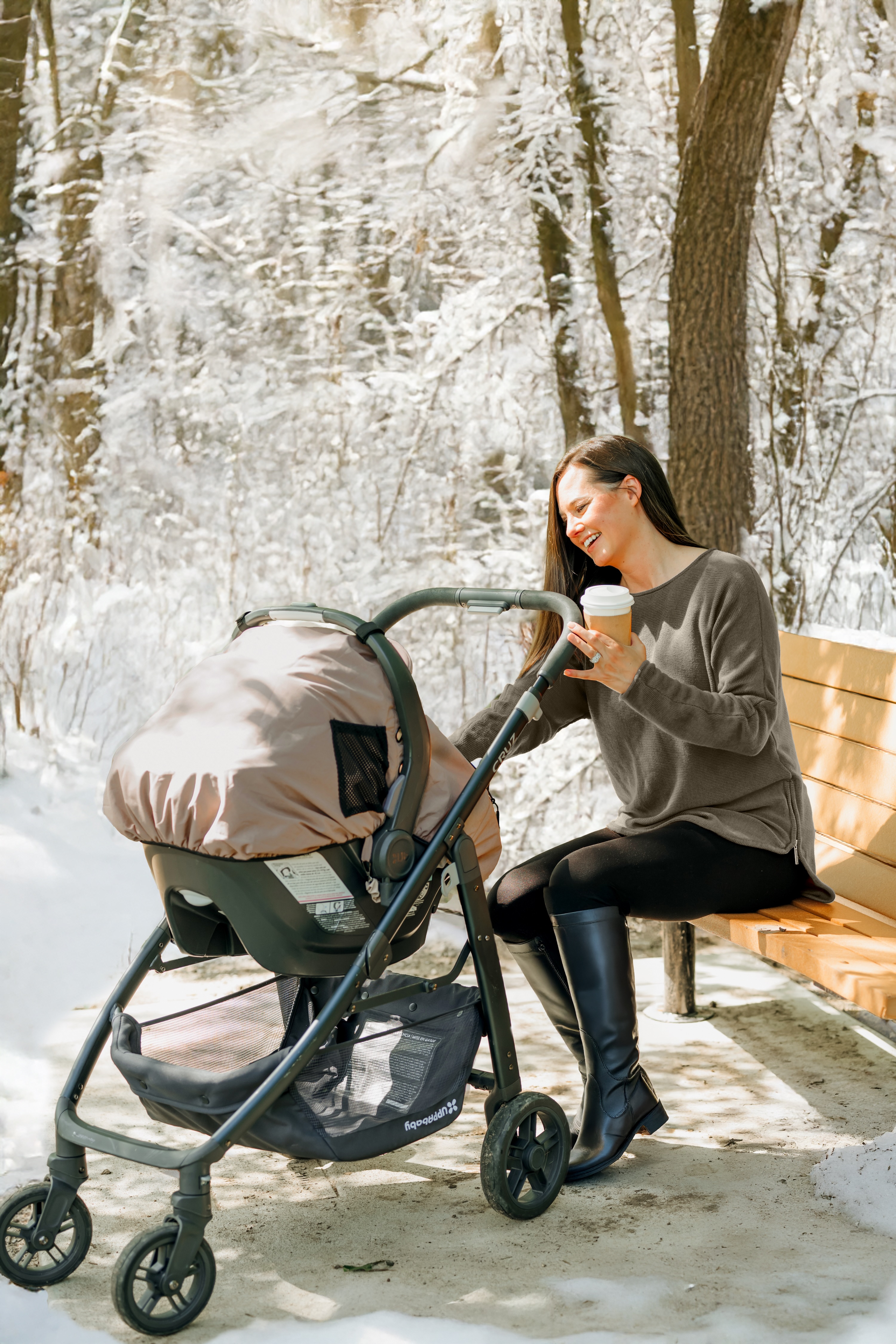 Fawn Winter Car Seat Cover