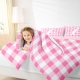 thumbnail image 4 of jejeloiu Graffiti Letter Initial L 7-Piece Twin Bedding Sets For Girls,Pink Checkered Geometric Art Bedding Comforter Set,Pink Reversible, 4 of 7