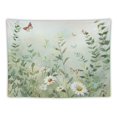 thumbnail image 5 of Creowell Sage Green Leaves Tapestry Eucalyptus Leaf Botanical Plant Vintage Daisy Flowers Butterfly Floral Tapestries Simple Cottagecore Aesthetic Tapestry Wall Hanging Living Room Bedroom, 5 of 6