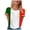 Red, variant on felwors Elegant Casual Italian Flag Cotton T-Shirt for Women Girl's Summer Sun Beach L (White, XXL)