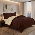thumbnail image 3 of Elegant Comfort Reversible Down Alternative Comforter Set, Soft Microfiber All-Season Bedding, Lightweight Wrinkle & Fade Resistant Comforter,King/Cal King, Brown/Cream, 3 of 4