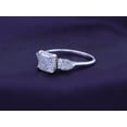 thumbnail image 4 of 2 1/4 Carat 7MM Asscher Shape & 6X4MM Pear Cut Lab Created Moissanite Diamond 3-Stone Engagement Ring For Women In 14K White Gold Over Sterling Silver (G-H Color, VVS1 Clarity, 2.25 Cttw)-4, 4 of 7