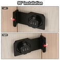 thumbnail image 4 of Cerraduras de hasp de contraseña, cerradura de combinación para puertas de gabinete, pestillo de puerta de granero de 90 grados para gabinetes, puerta de granero, negro, 4 of 6