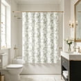 thumbnail image 4 of Cortina de ducha floral con estampado de pequeñas flores – Tela de estilo nórdico, impermeable, para decoración de baño, ideal para bañera o ducha – Cortina de nailon lavable con ojales reforzados y, 4 of 6