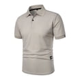 thumbnail image 6 of Qwertyu Men's Polo Shirts Cotton Short Sleeve Collared Golf Shirts Casual Fashion Basic Tee Shirts Light Gray S, 6 of 6