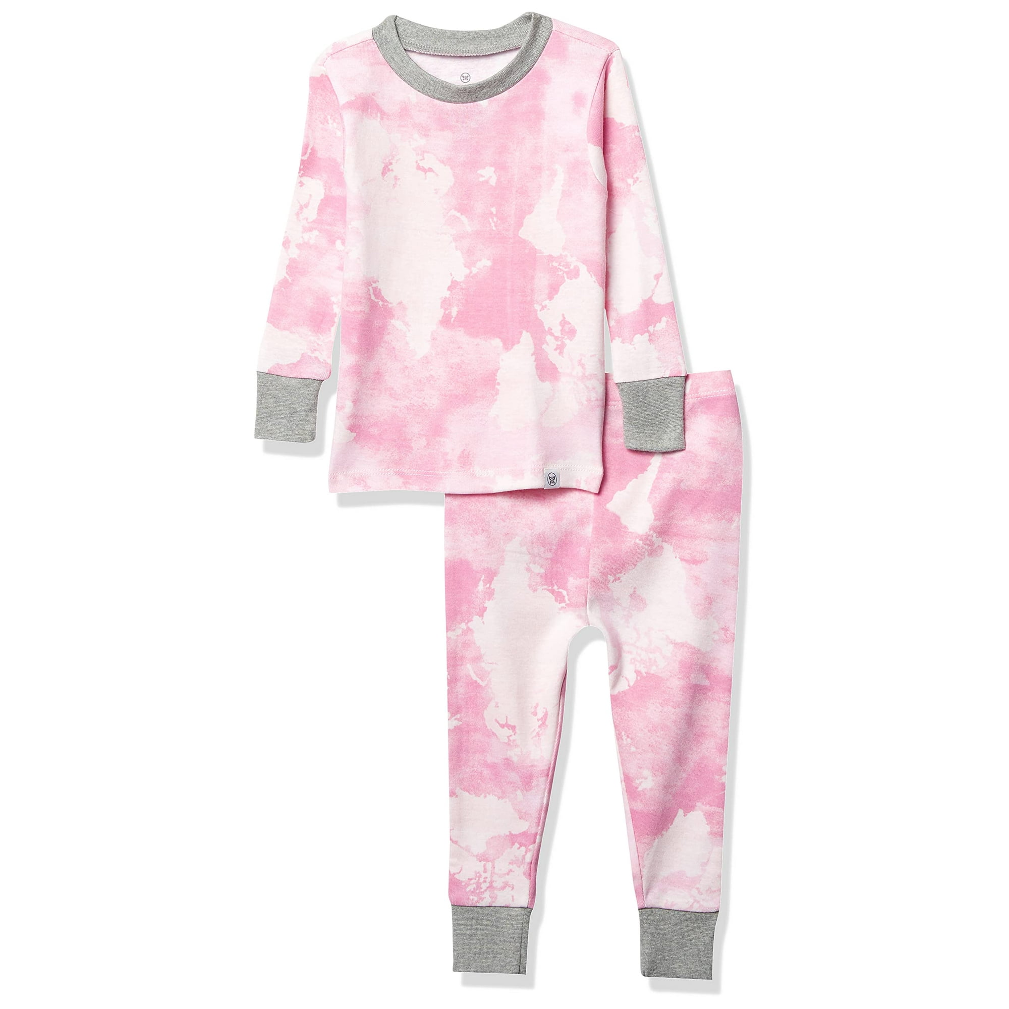 HonestBaby Baby Organic cotton 2 Piece Snug Fit Pajama Set Rose color World 12 Months