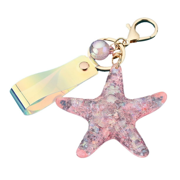 Minnieouse Llavero con colgante de estrella de mar para adultos, llavero acrílico personalizado, llavero de moda portátil, decoración de llaves, joyería Ropa, zapatos y accesorios Miscelánea Rosa Minnieouse AP017621-02