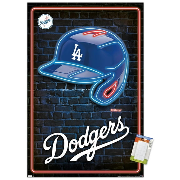 MLB Los Angeles Dodgers - Neon Helmet 23 Wall Poster, 14.725" x 22.375"