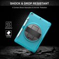 thumbnail image 2 of Dteck iPad 8th (2020)/ 7th Gen (2019) Case, Hybrid Shockproof Rugged Wtih Soft HD Screen Protecotor / Pencil Holder 3 Layer Armor Adjustable Hand Strap 360 Rotating Kickstand Cover, lightblue, 2 of 10