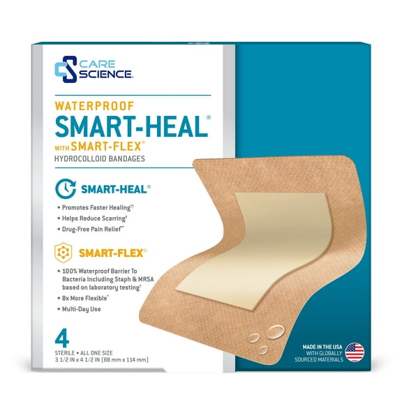 PERFORMANCE FAB PU W/HYDROCOLLOID PAD 3.5X4.5 4CT