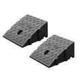 thumbnail image 1 of Car Slope Pad Rubber Car Curb Ramps Portable Lightweight Threshold Ramp Set Heavy Duty Loading（Black） 2PC, Black, 1 of 8